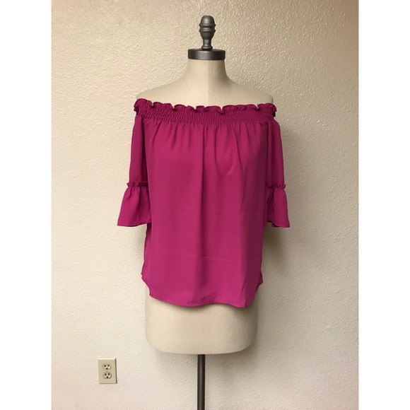 Pink Rose Tops - Pink Rose Off Shoulder Top